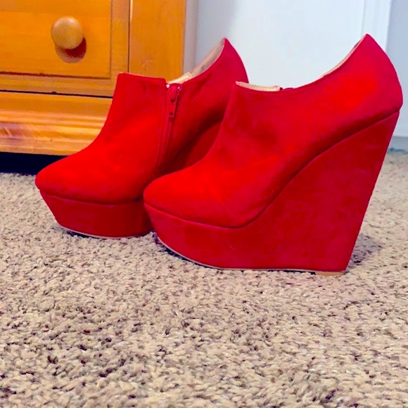 Shoes - red wedges
